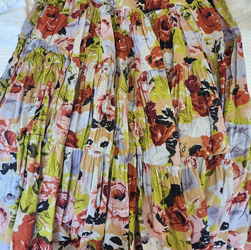 Floral Maxi 100% Cotton Skirt - Picture 6 of 9